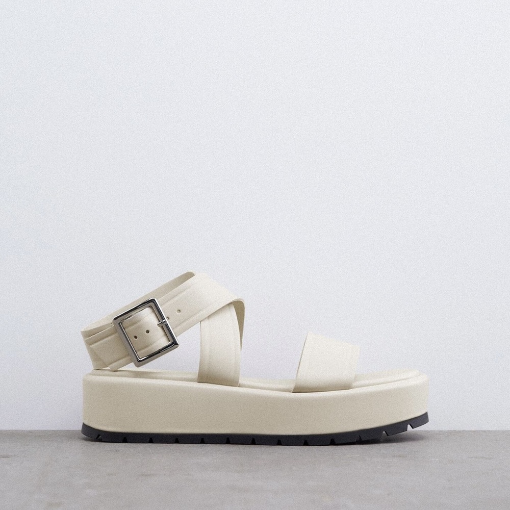 Zara Flat leather Sandals with Buckle